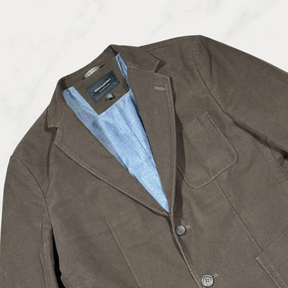 NWOT Banana Republic Mens 42S Tailored Slim Fit Cotton Blazer Brown 363817-00